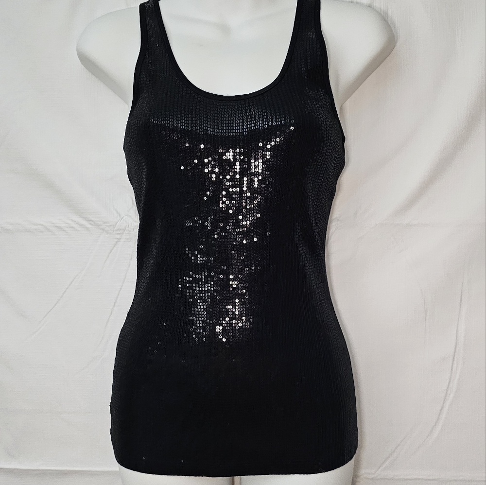 Express Tank Black Sequined
